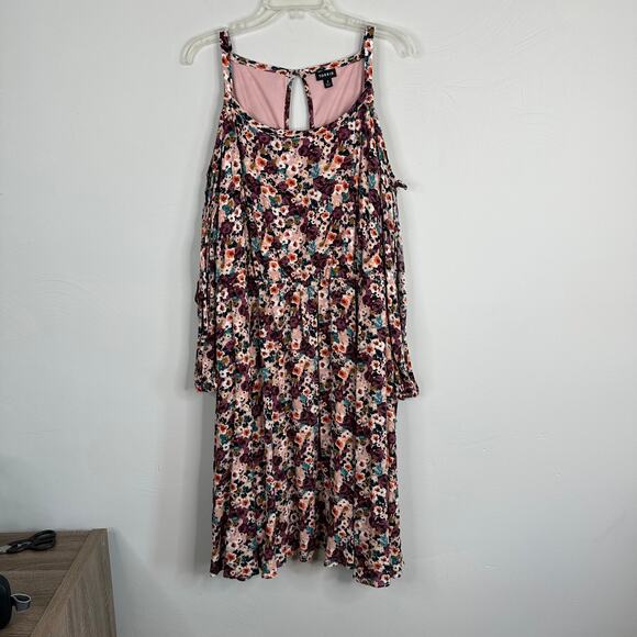 Torrid Cold Shoulder Floral Skater Dress - Picture 3 of 10